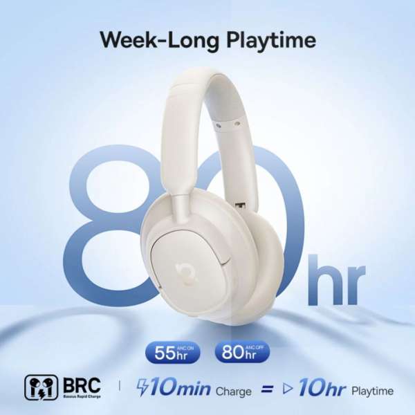 Baseus Bass BH1 NC Wireless Noise Cancelling Headphones White