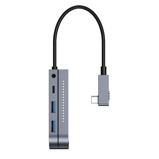 Baseus Bend Angle No.7 Multifunctional Type-C HUB Converter Upgrade Space Gray