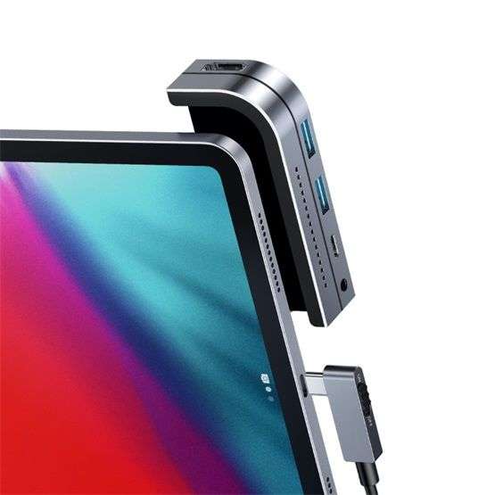 Baseus Bend Angle No.7 Multifunctional Type-C HUB Converter Upgrade Space Gray