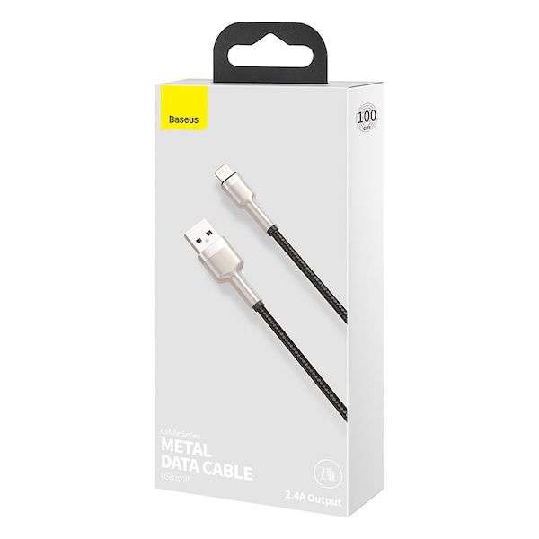 Baseus Cafule Metal Lightning Cable 2.4A 1m Black