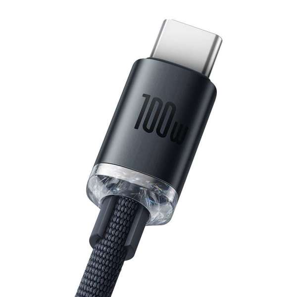 Baseus Crystal Shine USB - USB-C kábel 100W 2m Black