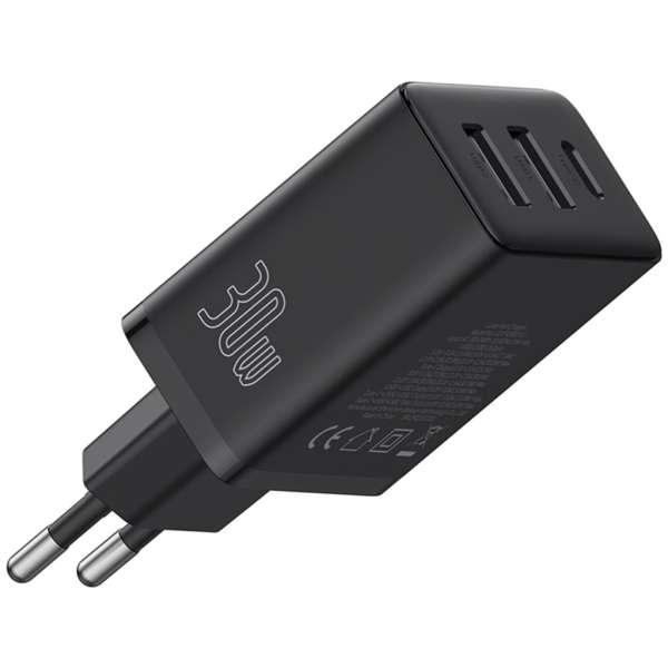 Baseus Cube Fast Charger 2U+C 30W EU Black