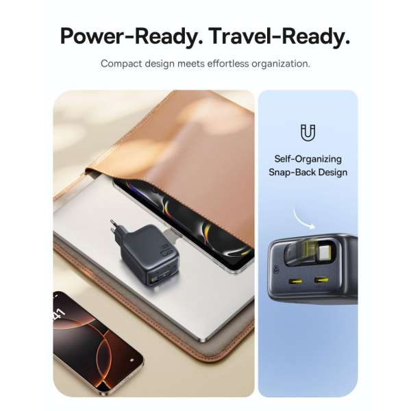 Baseus EnerCore CJ11 Charger Retractable 3C 67W EU Black