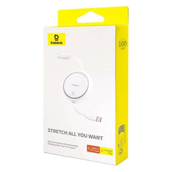 Baseus Free2Pull Retractable USB-C Cable 100W White