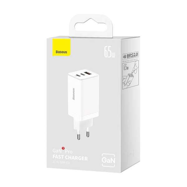 Baseus GaN5 Pro 65W Wall Charger White