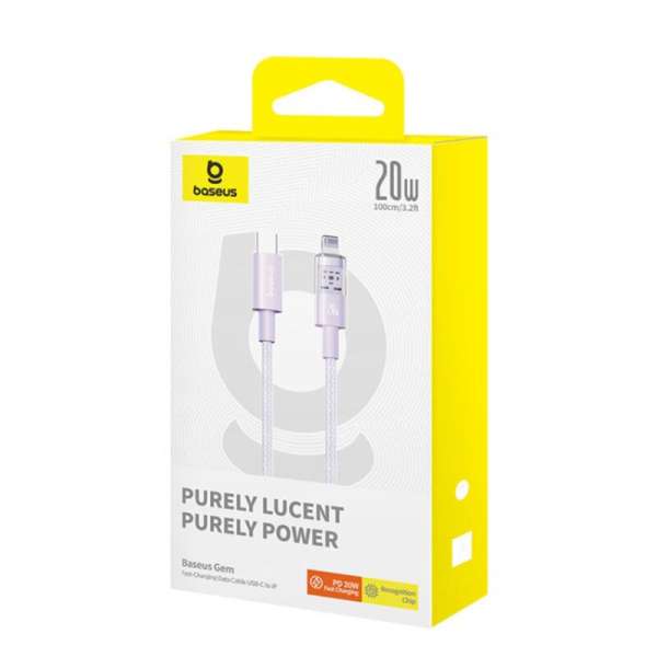 Baseus Gem USB-C to iP lightning fast charging cable 20W 1m Purple