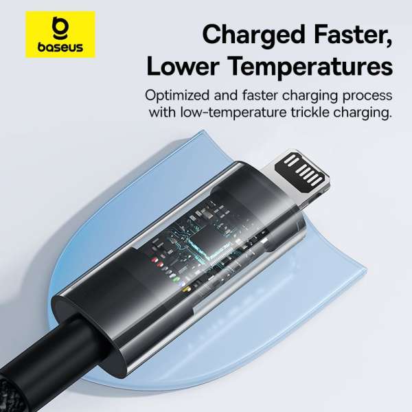 Baseus Gem USB to Lightning 2.4A fast charging data cable 1m Black