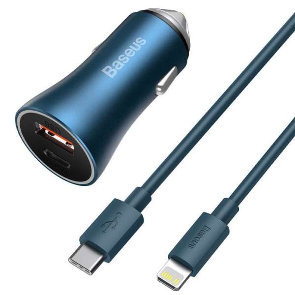 Baseus Golden Contactor Pro 40W Car Charger Blue