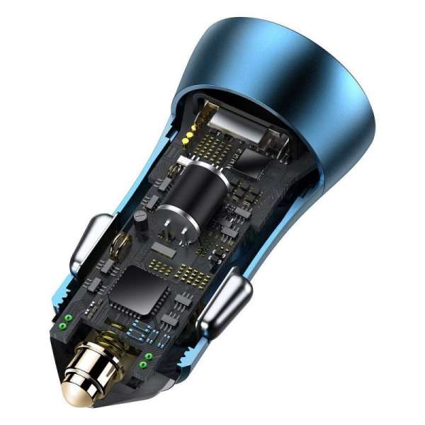 Baseus Golden Contactor Pro 40W Car Charger Blue