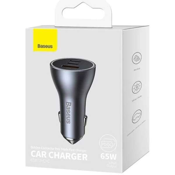 Baseus Golden Contactor Pro Car Charger 65W Grey
