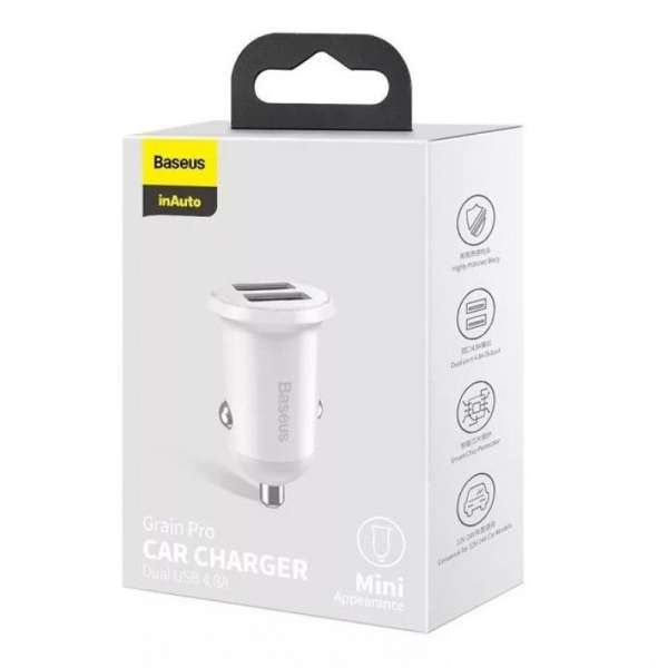 Baseus Golden Grain Pro Car Charger White