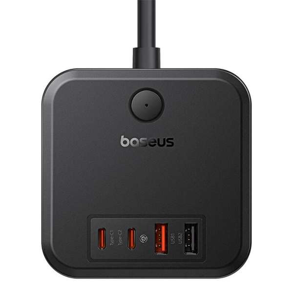 Baseus Hálózati Elosztó Kapcsolóval 3DIN 1,5m Black