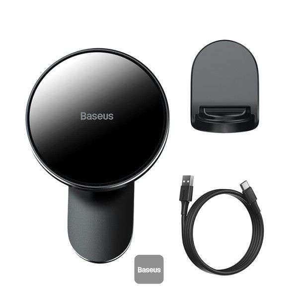 Baseus MagSafe autós telefontartó vezeték nélküli Qi töltő 15W Big Energy Black