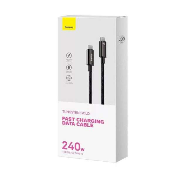 Baseus Tungsten Gold USB-C - USB-C 240W Cable 2m Black