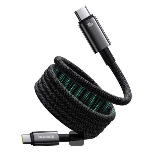 Baseus Tungsten Magnetic USB C to USB C 100W fast charging cable 1m Black