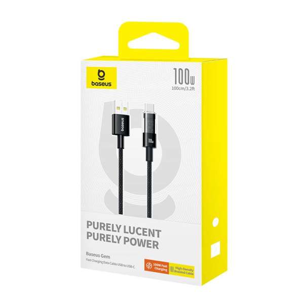 Baseus USB A to USB C 100W fast charging Data cable 1m Black