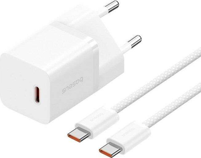 Baseus USB-C GaN5 mini 30W mains charger White