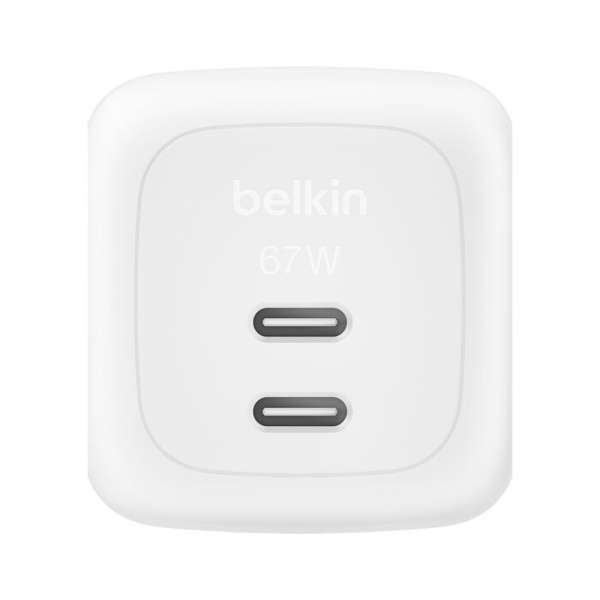 Belkin 2-Port USB-C GaN Charger (67W) with USB-C Cable White