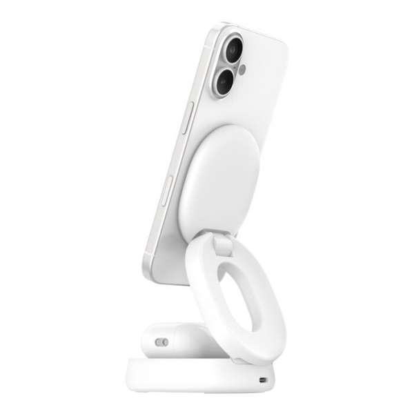 Belkin Boost Charge adjustable magsafe 2-in-1 Charger Qi2 White