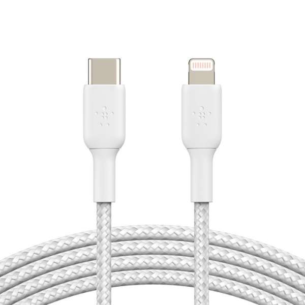 Belkin BoostCharge Braided USB-C to Lightning Cable 1m White