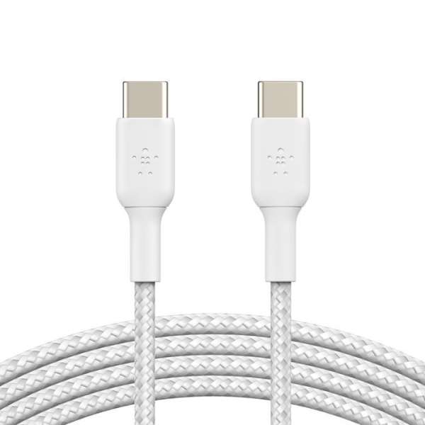 Belkin BoostCharge Braided USB-C to USB-C Cable 2m White