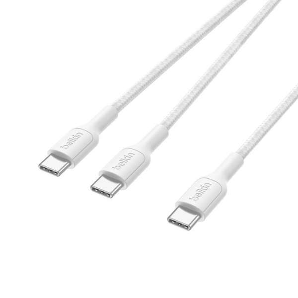 Belkin Braided USB-C to Dual USB-C Cable 1,5m White