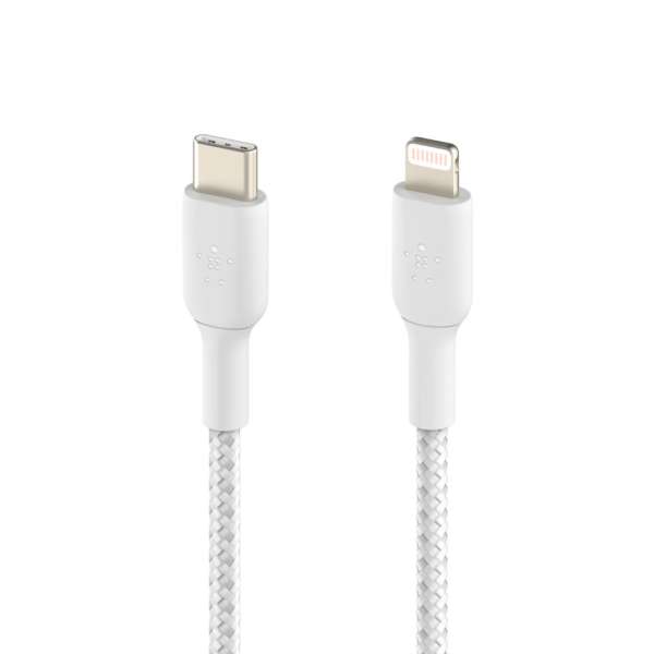 Belkin Braided USB-C to Lightning Cable 2m White