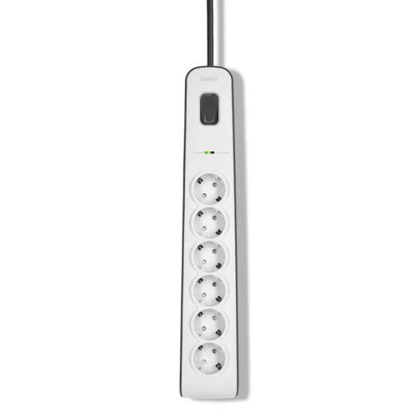 Belkin BSV603vf2M-V2 Túlfeszültségvédő Kapcsolóval 6DIN 2m White