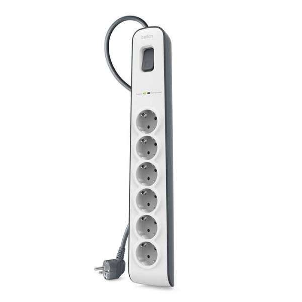 Belkin BSV603vf2M-V2 Túlfeszültségvédő Kapcsolóval 6DIN 2m White