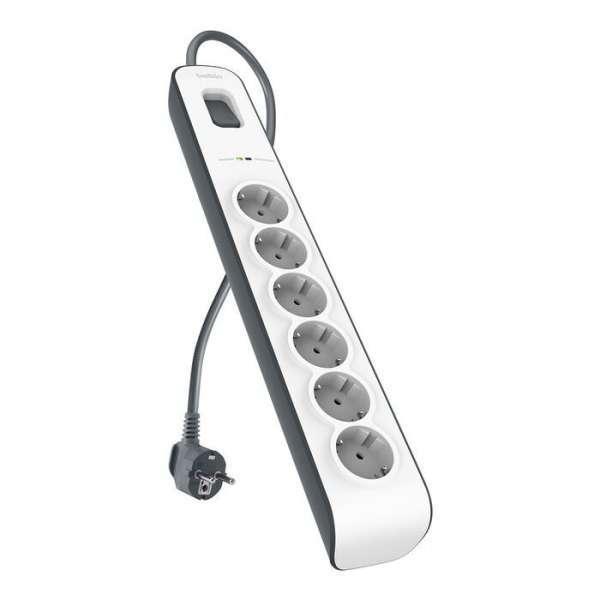 Belkin BSV603vf2M-V2 Túlfeszültségvédő Kapcsolóval 6DIN 2m White
