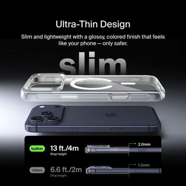 Belkin Clear Series Case for iPhone 17 Pro Max Transparent