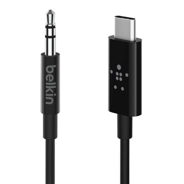 Belkin RockStar 3.5mm Audio Cable with USB-C Connector 0,91m Black
