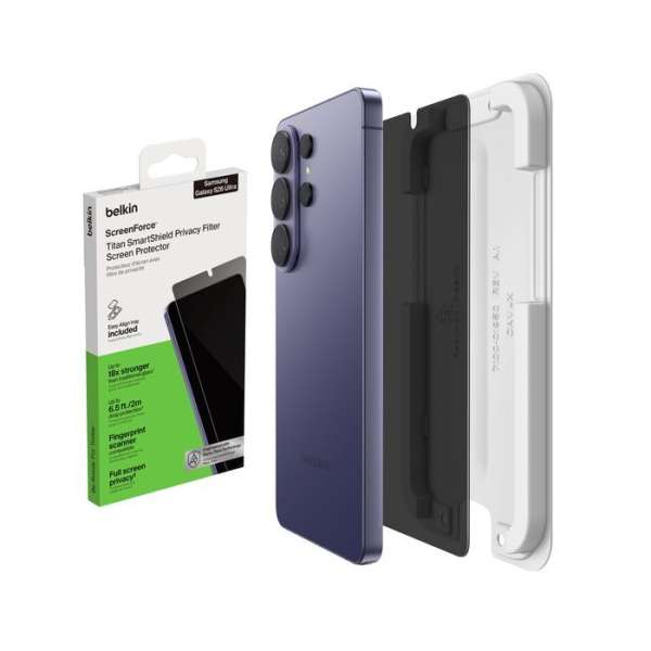 Belkin ScreenForce Titan SmartShield Privacy Filter Screen Protector for Samsung Galaxy S26 Ultra