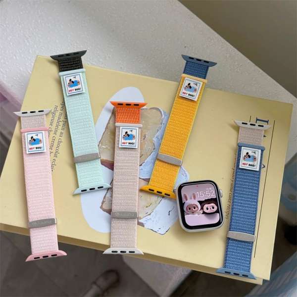 BlackBird Hot Dog Watch Strap for Iwatch 42/44/45/46/49mm Light Blue/Brown
