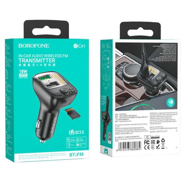 BOROFONE BC41 Bluetooth Transzmitter Black