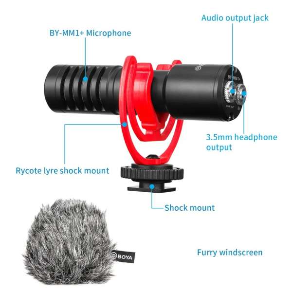 BOYA BY-MM1+ Microphone Black/Red