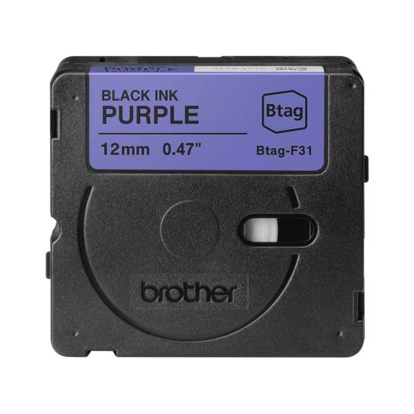 Brother BTAG-F31 Címketekercs (12mm) Black on Purple - 4m