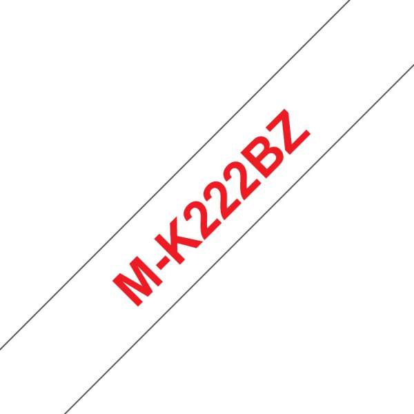 Brother M-K222BZ Laminált P-touch szalag (9mm) Red on White - 8m