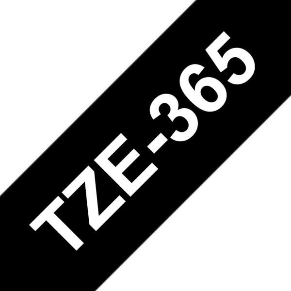 Brother TZe-365 laminált P-touch szalag (36mm) White on Black - 8m