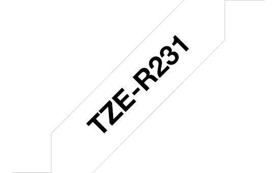 Brother TZE-R231 selyem szövet P-touch szalag (12mm) Black on White - 4m