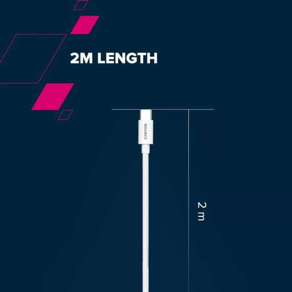 Canyon CC100AB C-C 100W cable Braided 2m White