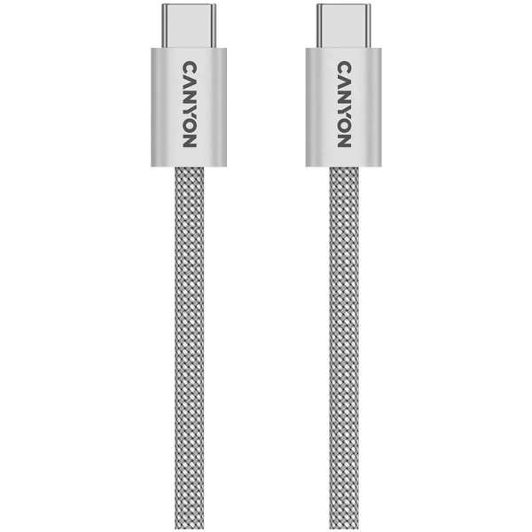 Canyon CND-CCMG60AB15LG OnWire 60MG C-C 60W Magnet Braided cable 1m Light Grey