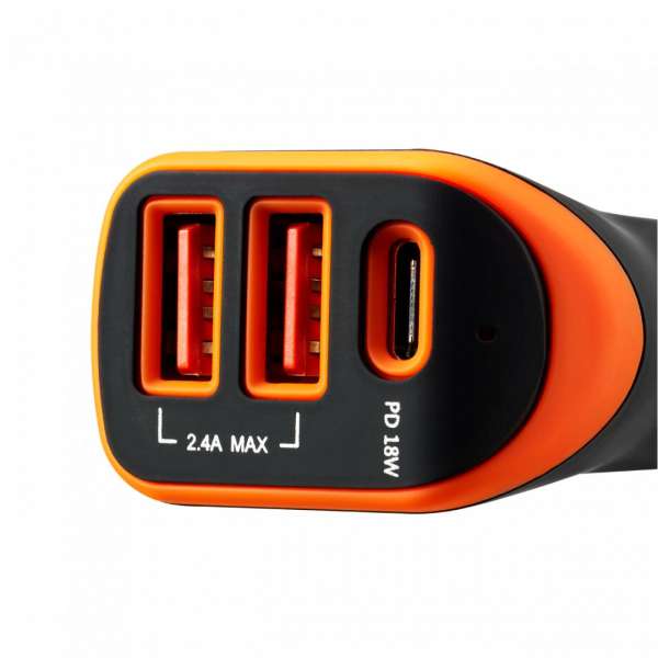 Canyon CNE-CCA08BO Triple USB Car Charger 18W Black/Orange