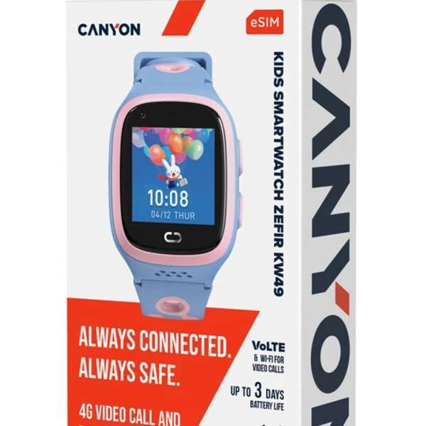 Canyon KW49 Kids Smartwatch Zefir Light Blue/Pink