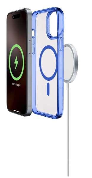 Cellularline ikonikus hátlap Magsafe támogatással Apple iphone 16 Pro készülékhez, átlátszó/sötétkék