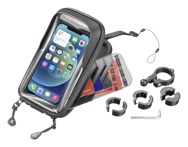 Cellularline Universal Rider Shield holder for mobile phones for mounting on the handlebars, black