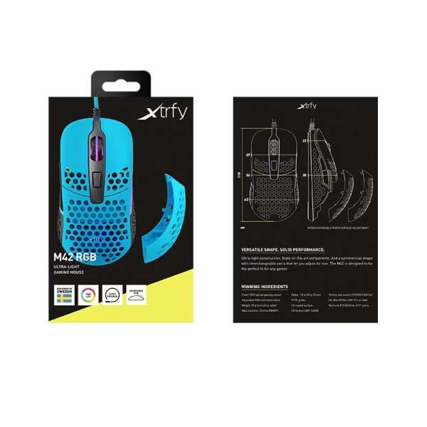 Cherry XTRFY M42 RGB Gaming Mouse Miami Blue