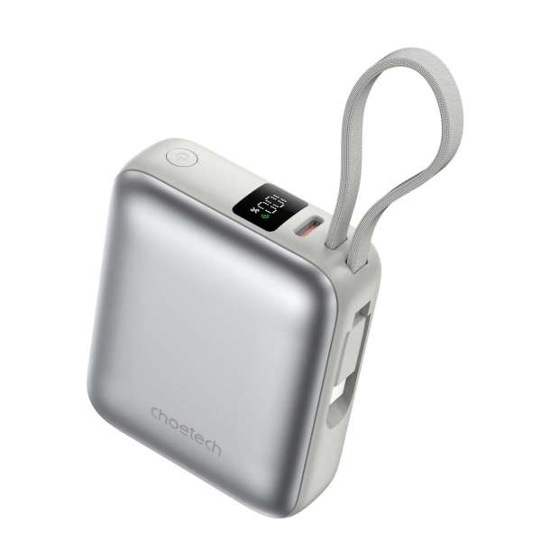 Choetech B832 Mini 35W 10000mAh PowerBank with USB-C Cable Silver