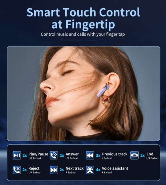 Choetech BH-T19 TwinkleMinis ENC TWS Bluetooth Headset Purple