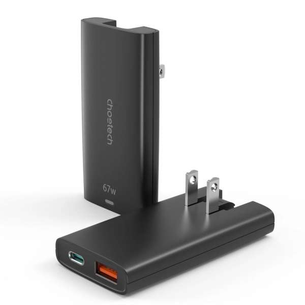 Choetech PD6011 67W Dual-Port Portable GaN Adapter Black